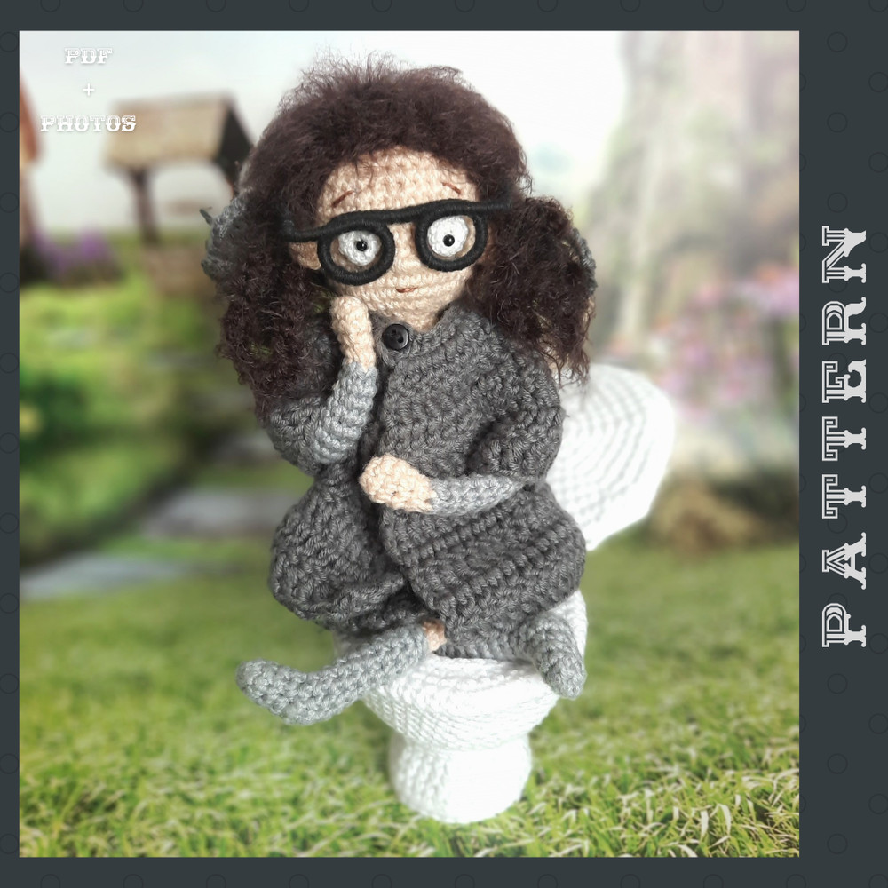 Amigurumi Moaning Witch Doll Crochet Pattern Crying Schoolgirl In The Toilet PDF English Tutorial 7