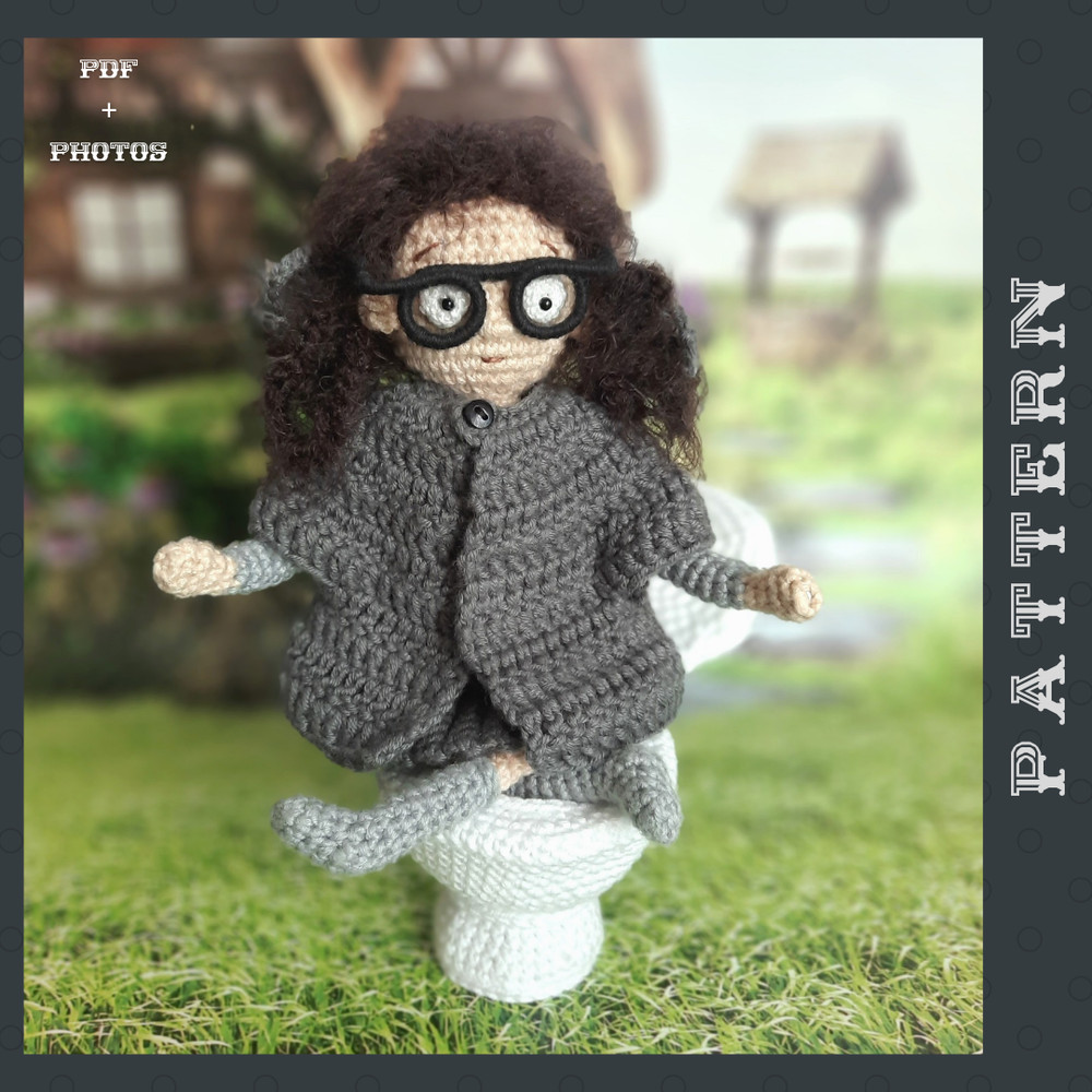 Amigurumi Moaning Witch Doll Crochet Pattern Crying Schoolgirl In The Toilet PDF English Tutorial 10