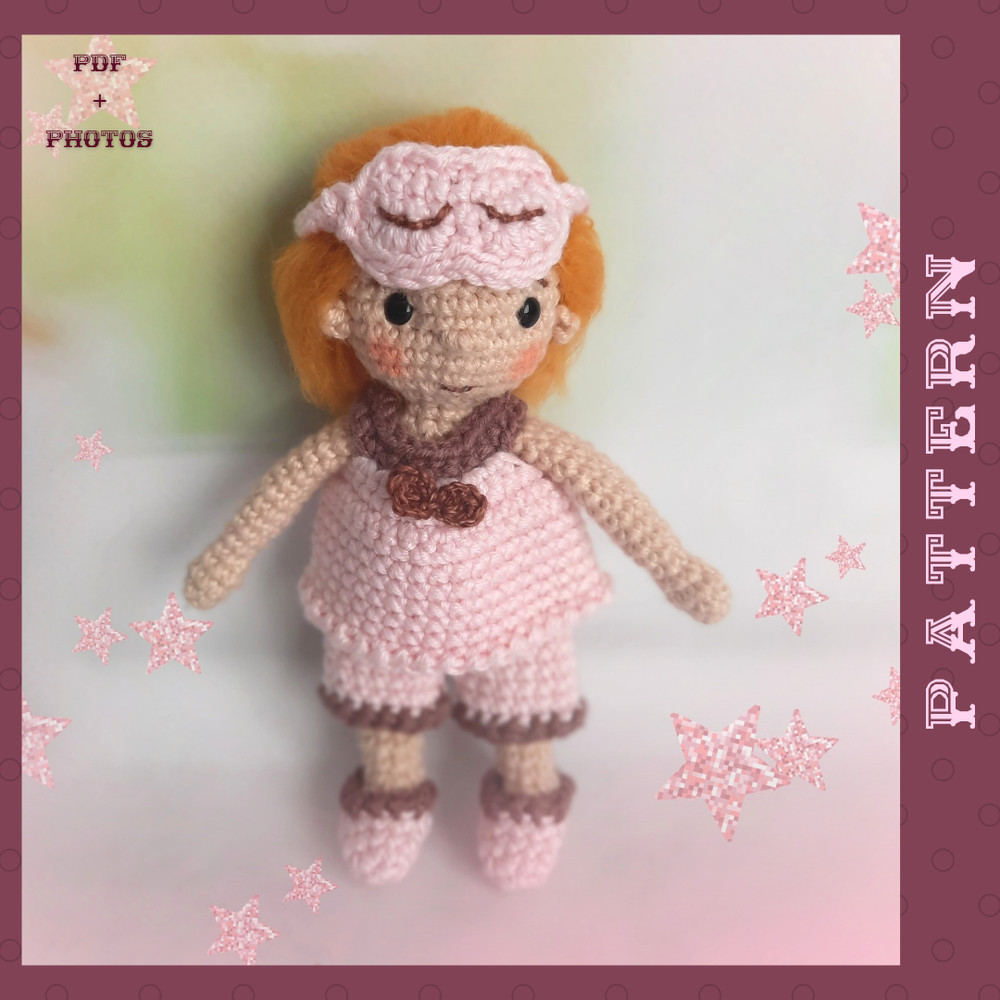 Amigurumi Crochet Doll And 4 Sets Of Doll Clothes Clothing PDF Crochet Pattern In English For An 472 Inch Doll 1