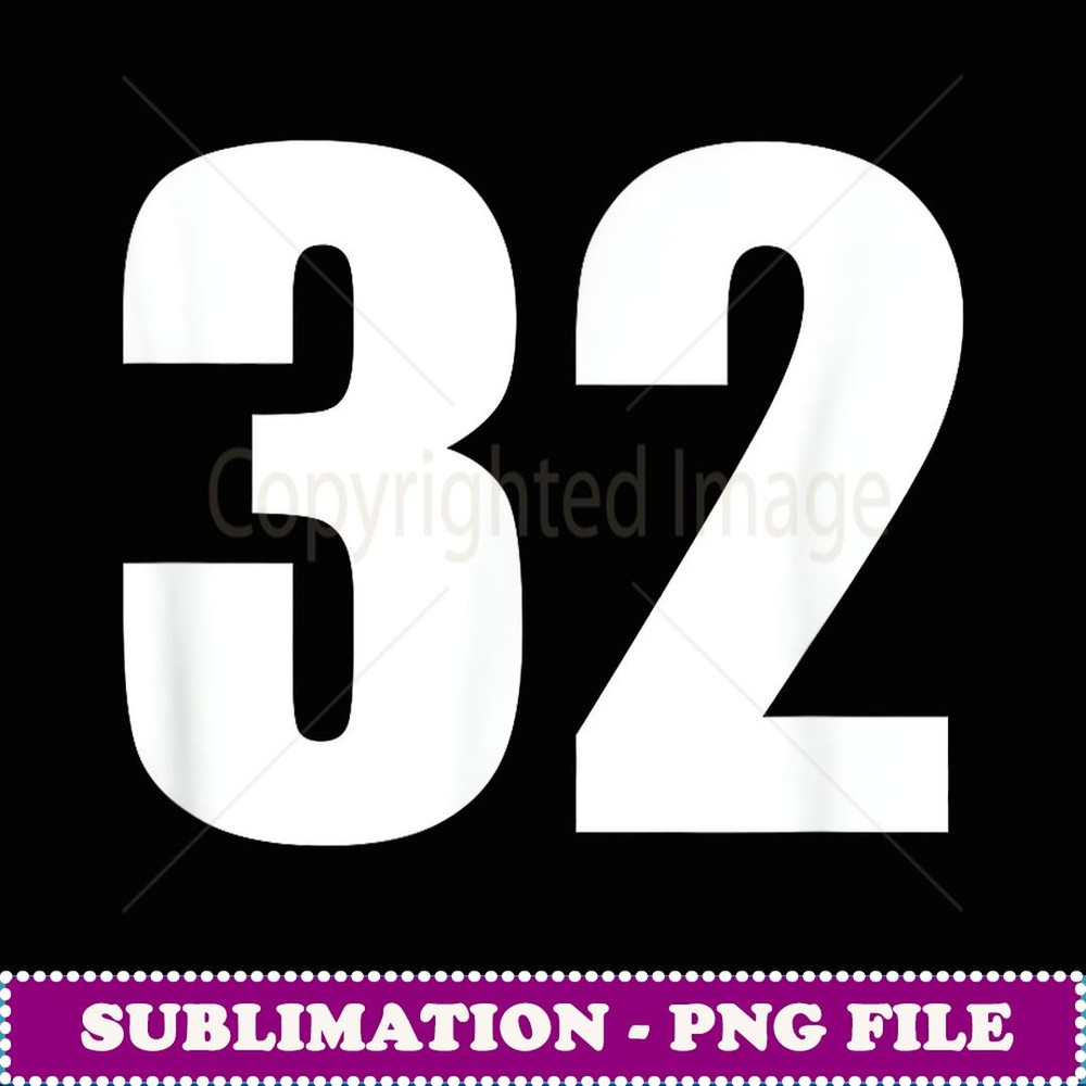 Sports Number 32 Baseball Football Soccer Basketball - Elegant Sublimation PNG Download