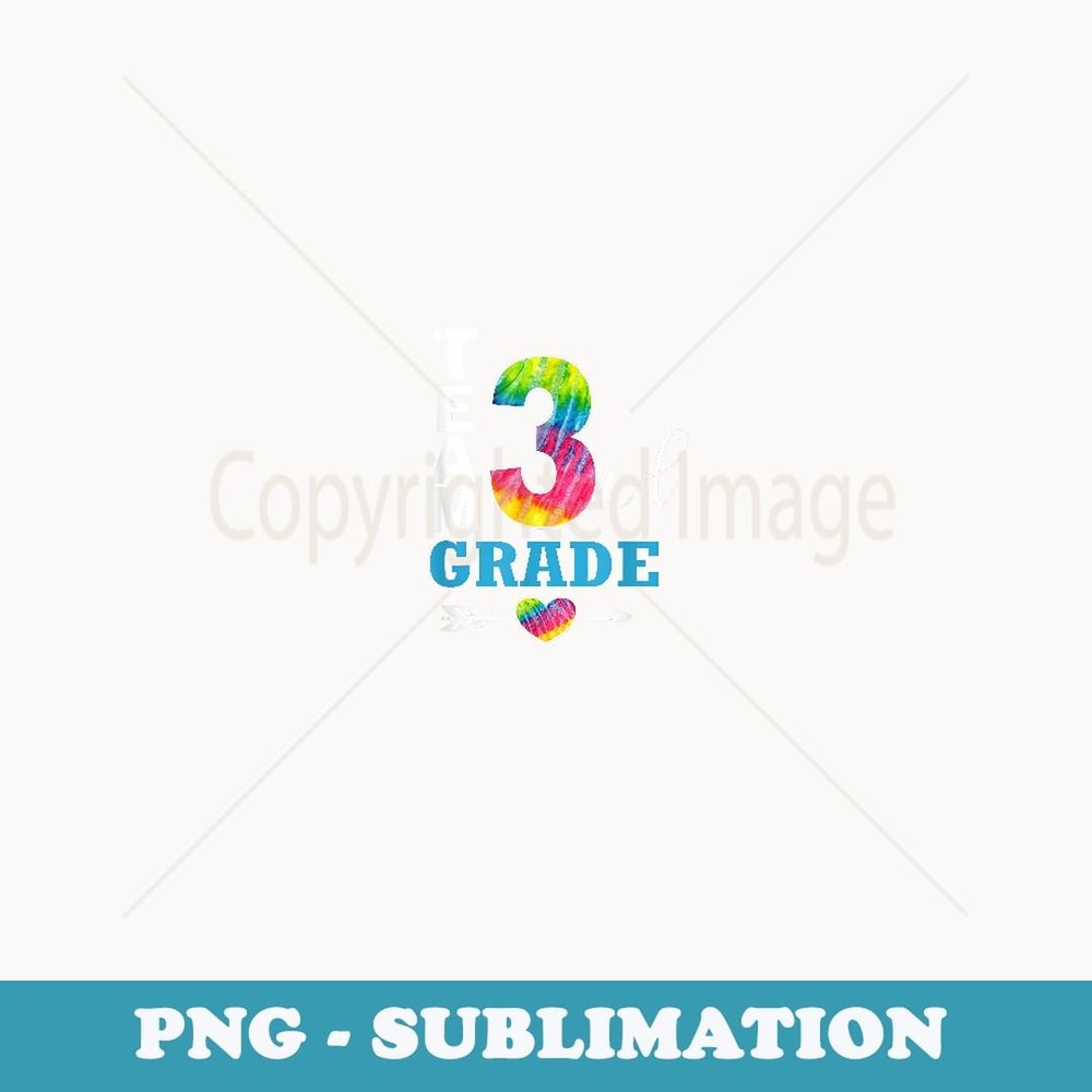 Team Third Grade Tie Dye Jersey Style Teacher Student School - Creative Sublimation PNG Download