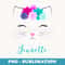 Jeanette Name - Personalized Kitty Cat - Signature Sublimation PNG File