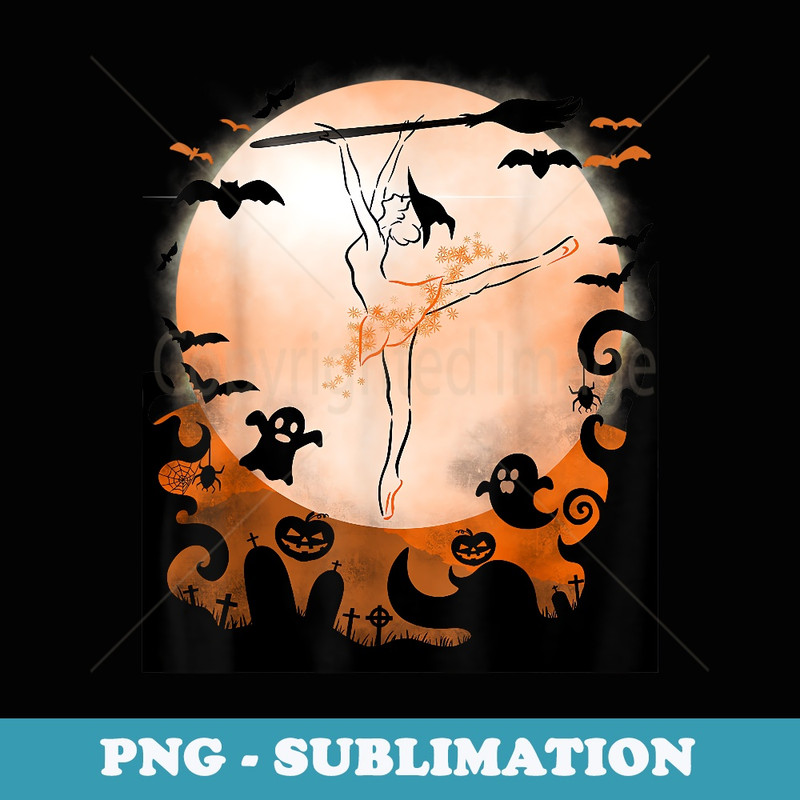Vintage Ballet Halloween Trick or Trick for Ballerina - Instant Sublimation Digital Download