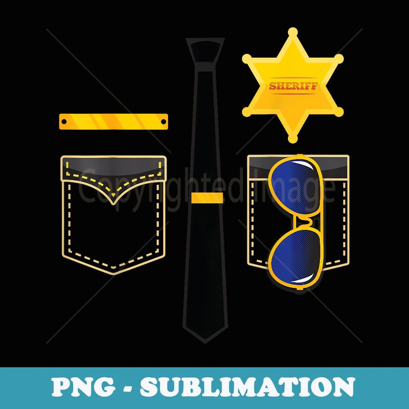 Sheriff Costume for Boys Funny Halloween Police Officer - Signature Sublimation PNG File