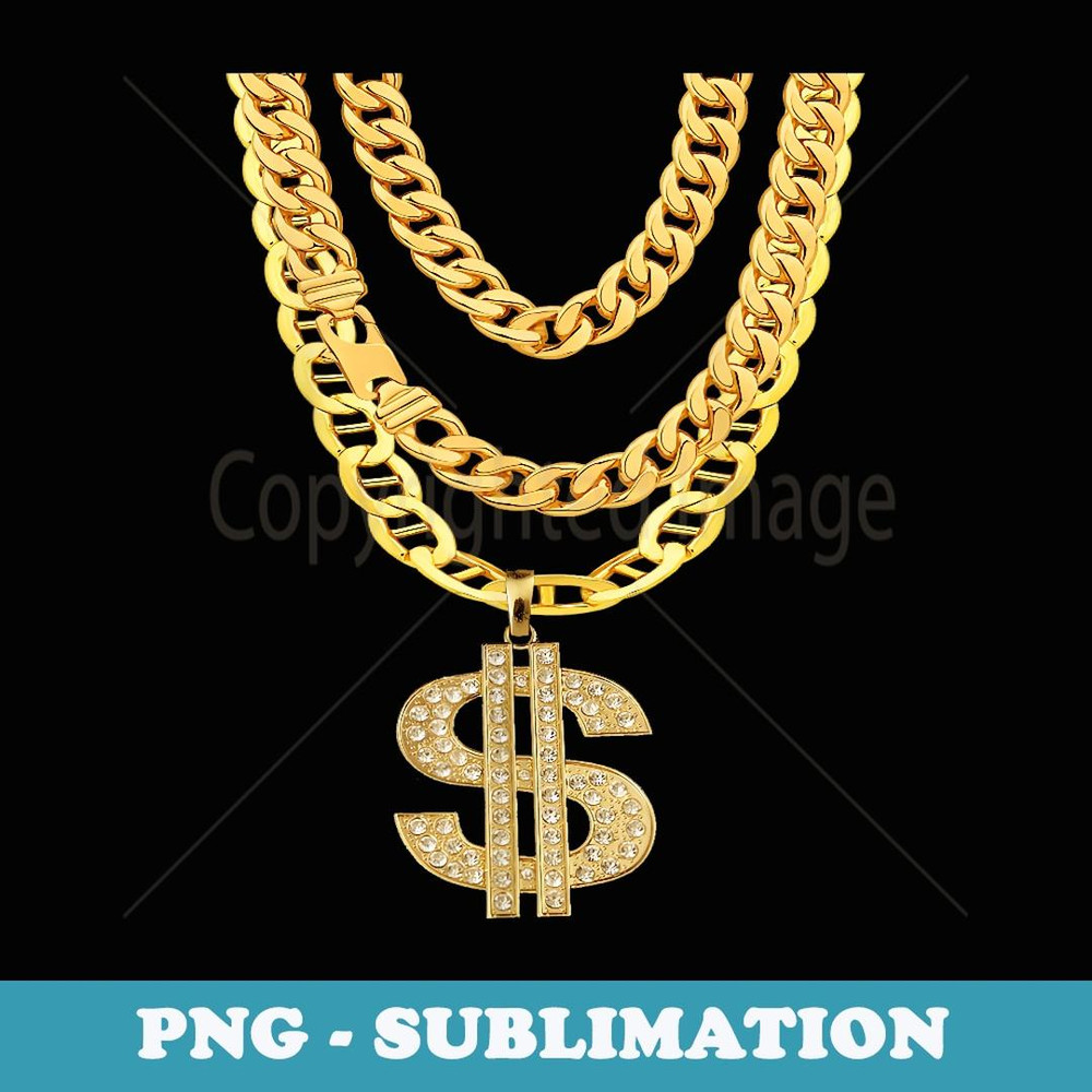 Gangster Chain Cheap Hip-Hop Necklace Halloween - PNG Transparent Sublimation Design