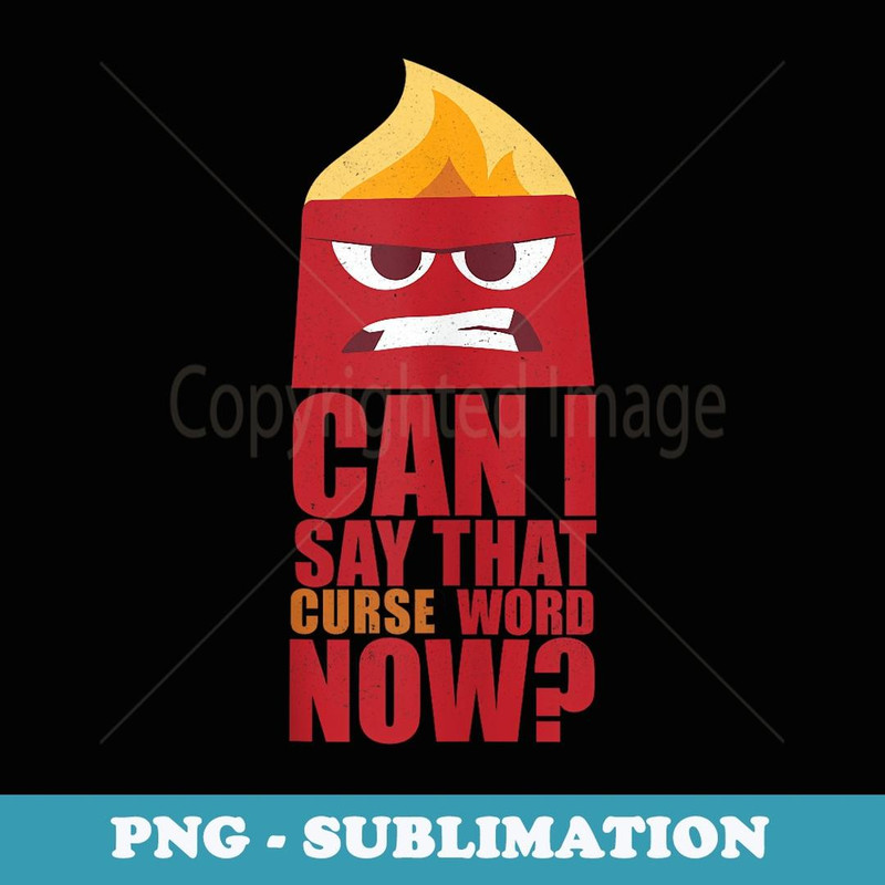 Disney Pixar Inside Out Anger Curse Quote - Signature Sublimation PNG File