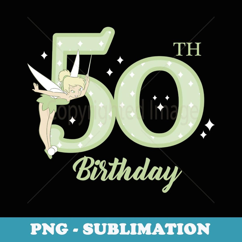 Disney Peter Pan 50th Birthday Tinkerbell Portrait - High-Resolution PNG Sublimation File