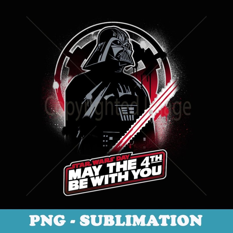 Star Wars Classic May The 4th Be With You Darth Vader Logo - Vintage Sublimation PNG Download