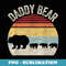Vintage Retro Daddy Bear With 3 Three Cubs Dad - Decorative Sublimation PNG File