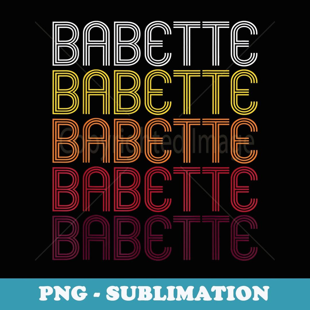 Babette Retro Wordmark Pattern - Vintage Style - Trendy Sublimation Digital Download