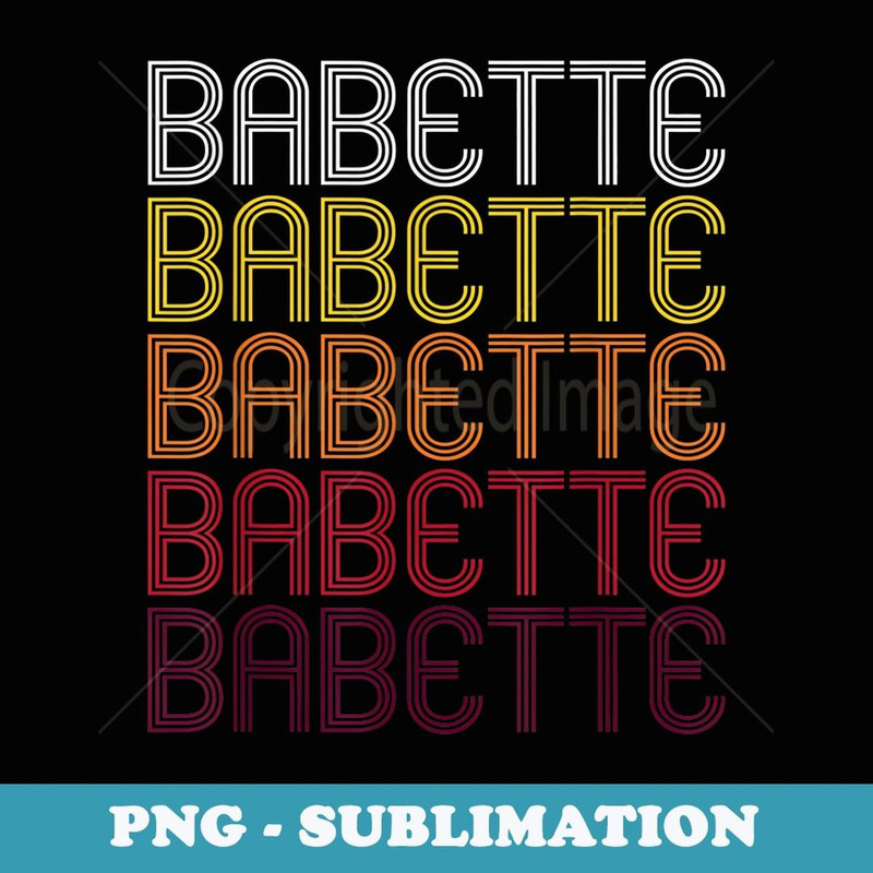 Babette Retro Wordmark Pattern - Vintage Style - Trendy Sublimation Digital Download