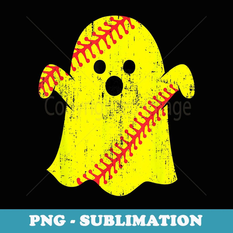 Funny softball boo ghost for halloween kids and player - Sublimation Digital Download