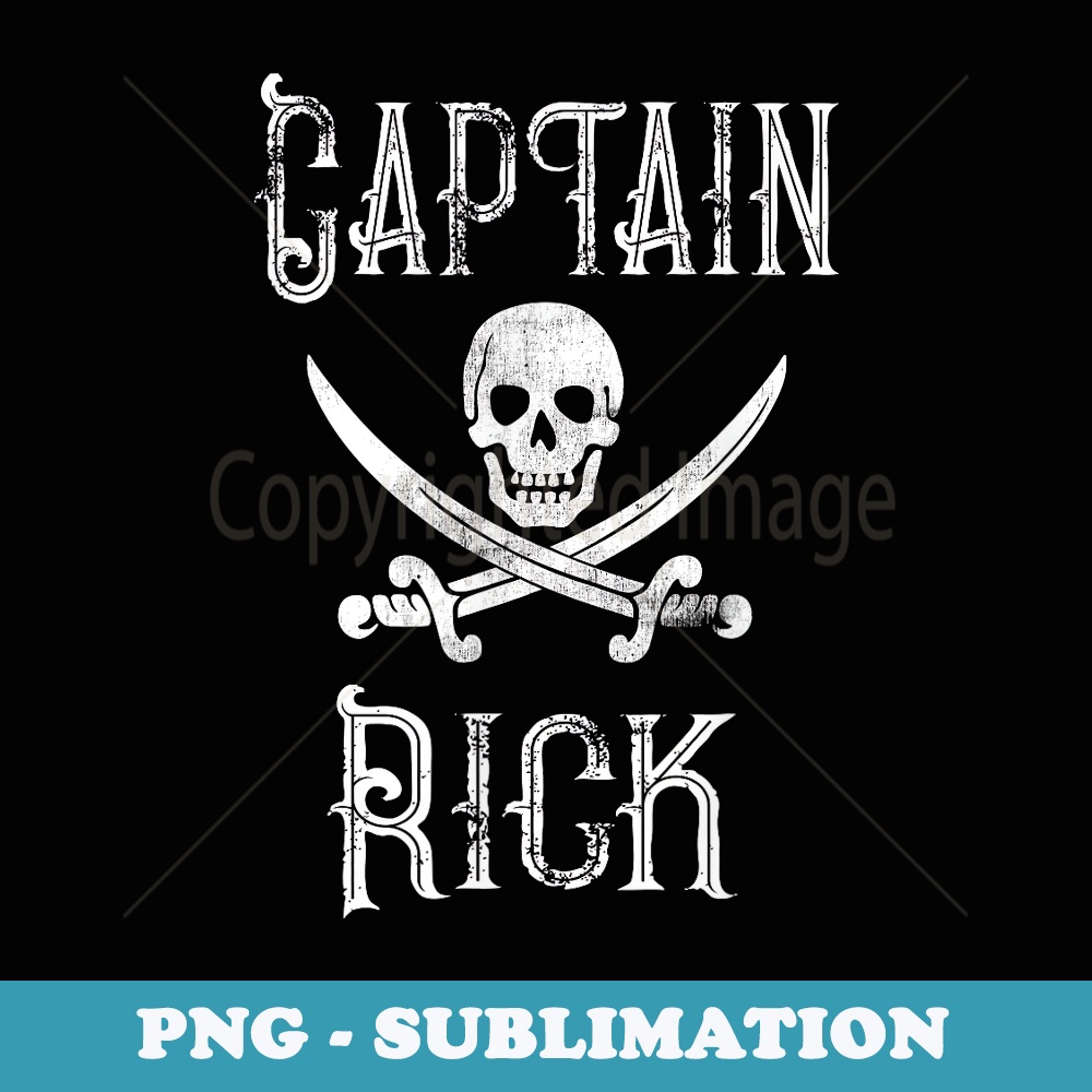Captain Rick - Vintage Personalized Pirate Boating - PNG Sublimation Digital Download