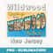 Wildwood New Jersey NJ Large Letter Travel Postcard - PNG Transparent Sublimation Design