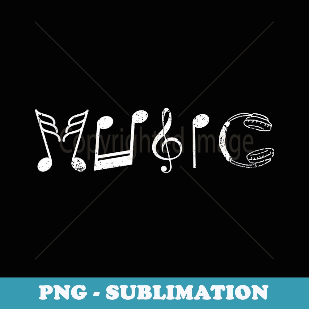Music Lover Notes Sounds for Musical Vintage - Unique Sublimation PNG Download