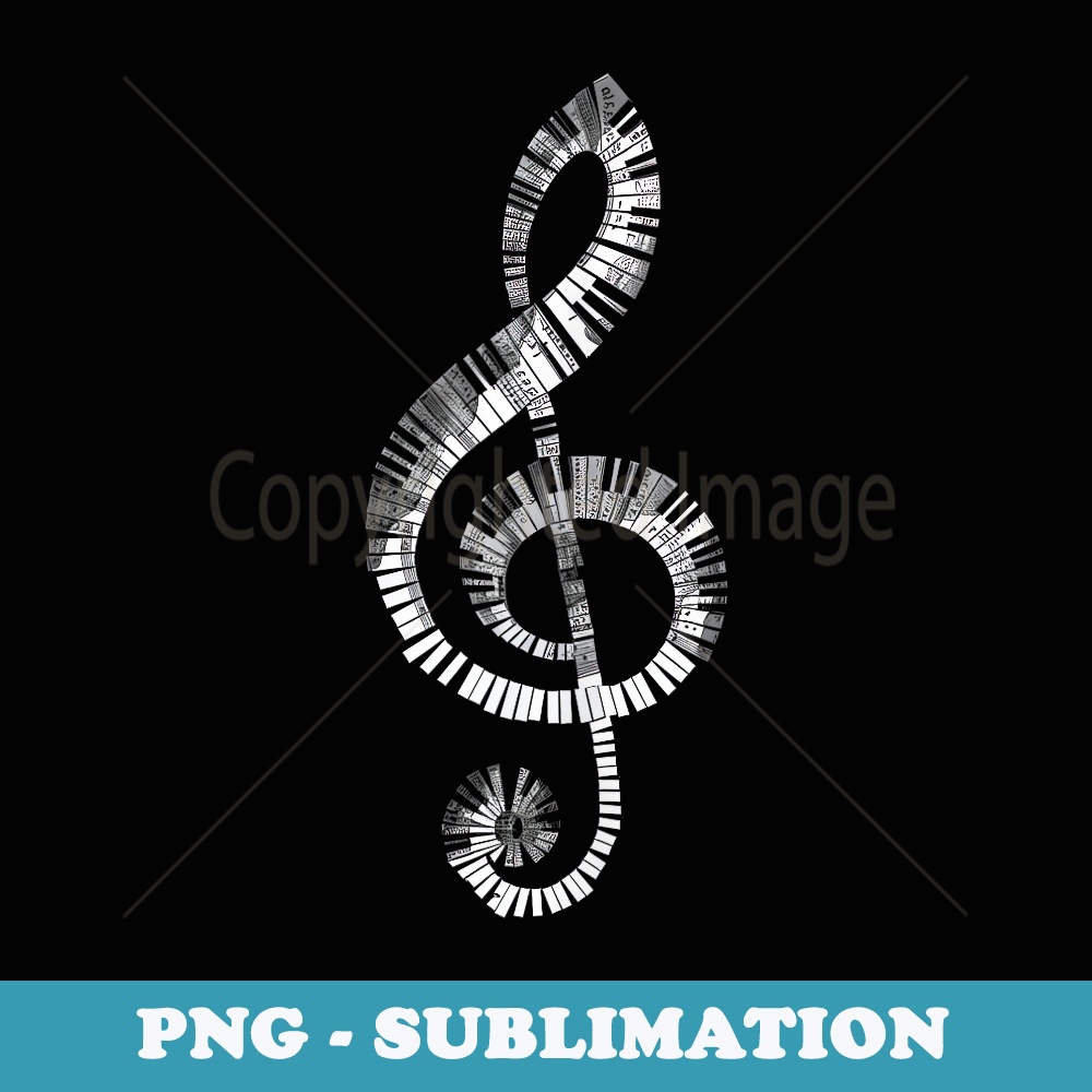 Piano Keys Treble Clef Classical Music Concert Pianist - PNG Sublimation Digital Download
