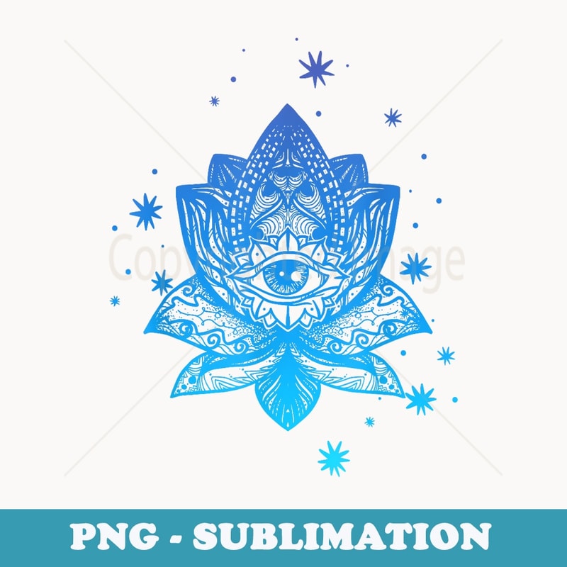 Namaste, Lotus flower, Yoga meditation clothing, Om symbol - Signature Sublimation PNG File