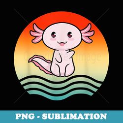 70s retro vintage kawaii axolotl japan anime comic pastel - signature sublimation png file