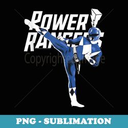power rangers blue ranger karate action pose logo - instant sublimation digital download