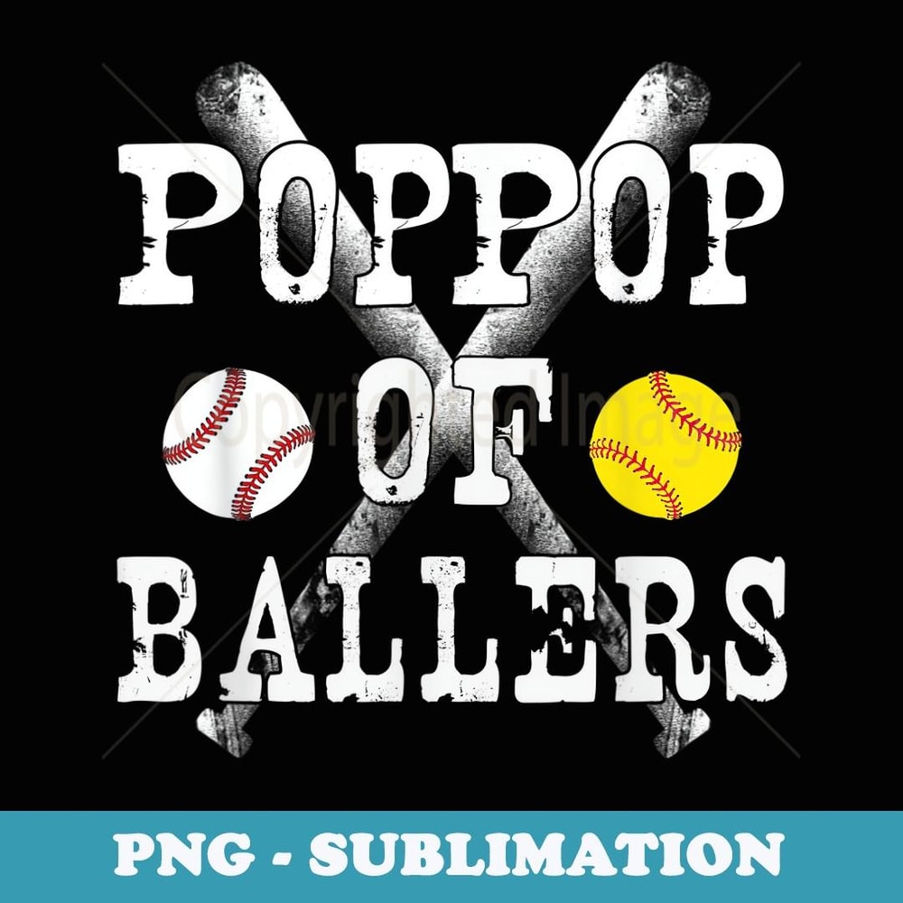 Vintage PopPop of Ballers T Funny Baseball Softball Lo - Instant Sublimation Digital Download