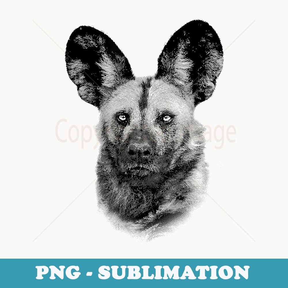 African Painted Dog Close-up for Wild Dog Fans - Exclusive PNG Sublimation Download