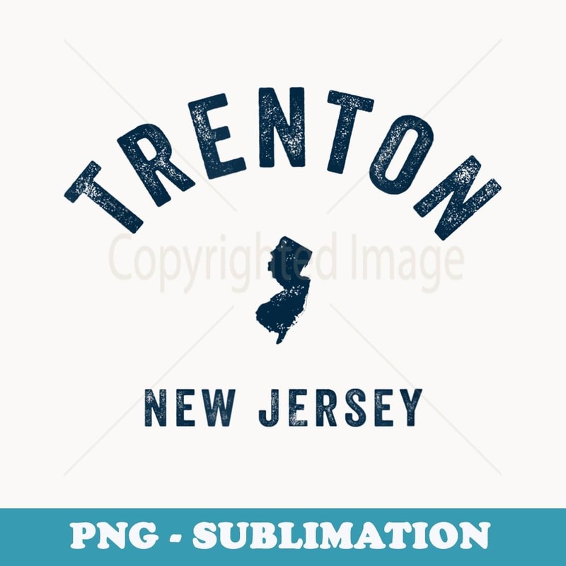 Trenton New Jersey NJ Vintage 70s Sports Design Navy Print - Retro PNG Sublimation Digital Download