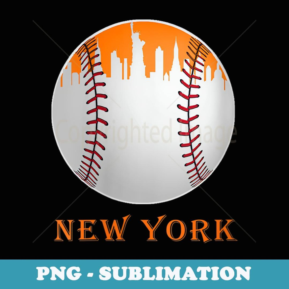 s New York NY Skyline Baseball Vintage Met At Gameday - PNG Sublimation Digital Download