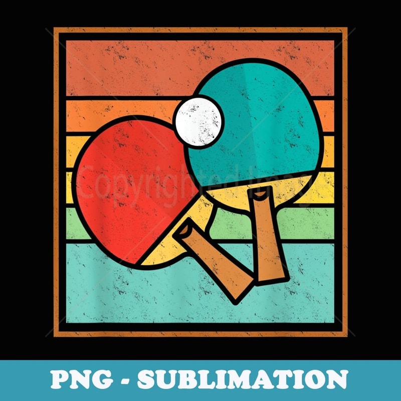 Ping Pong Vintage Retro Table Tennis - Unique Sublimation PNG Download