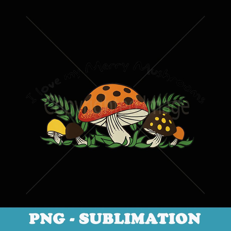 s Vintage Merry Mushrooms Collectors - Artistic Sublimation Digital File