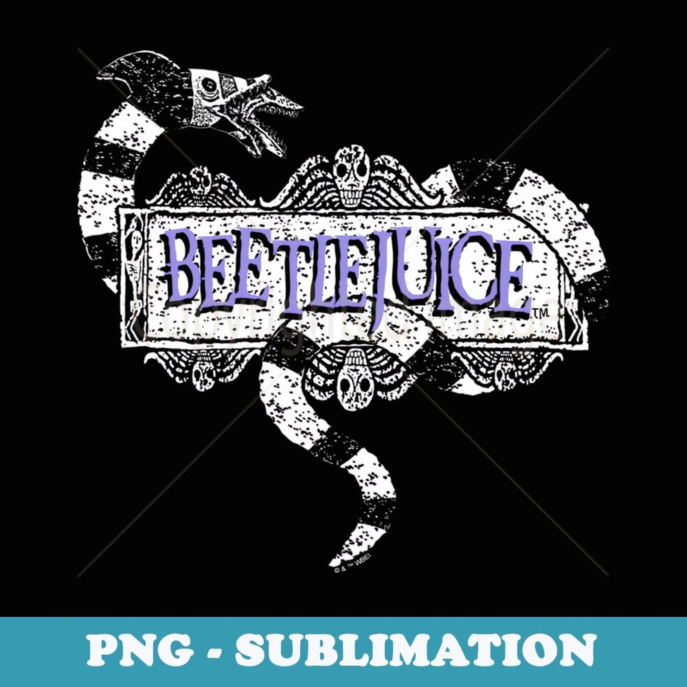 Beetlejuice Classic Vintage Sandworm Distressed Spooky Logo - Creative Sublimation PNG Download