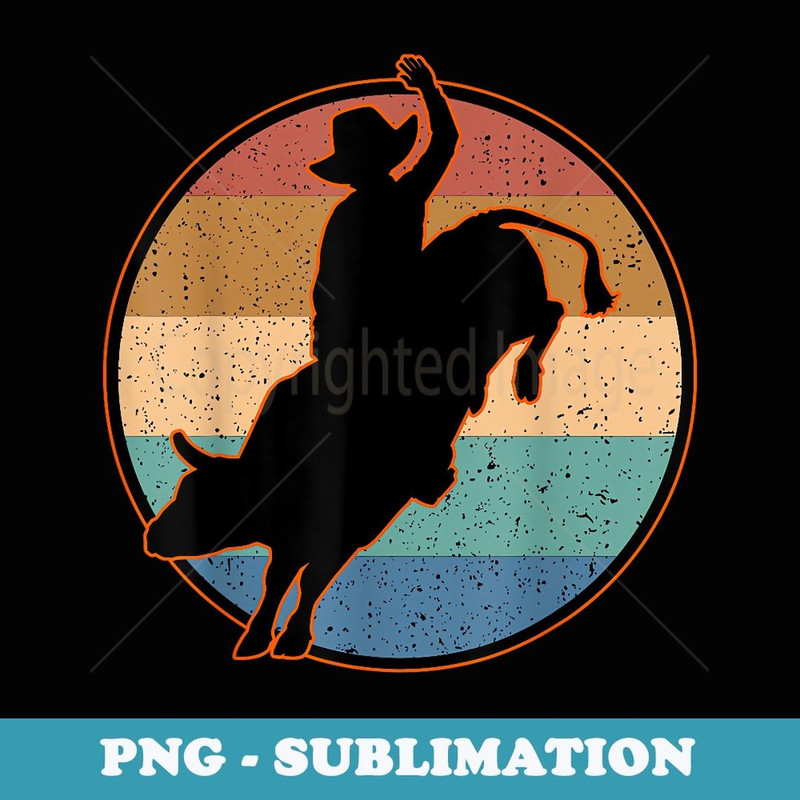 Bull Riding Retro Vintage Bull Rider Cowboy Rodeo Sport - Premium PNG Sublimation File