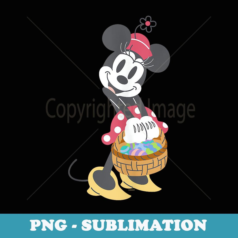 Disney Minnie Mouse Pastel Spring Retro with Easter Basket - Signature Sublimation PNG File