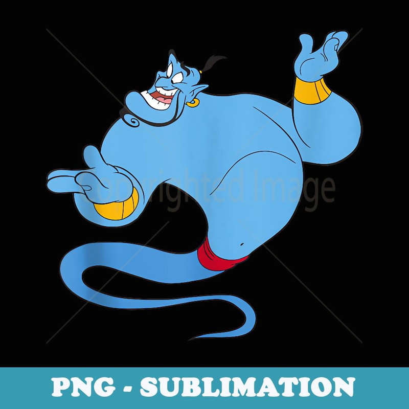 Disney Aladdin Genie Floating Happy Portrait - Creative Sublimation PNG Download