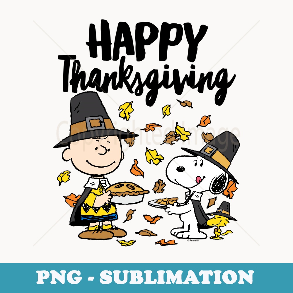 Peanuts - Happy Thanksgiving Charlie Snoopy Woodstock - High-Resolution PNG Sublimation File