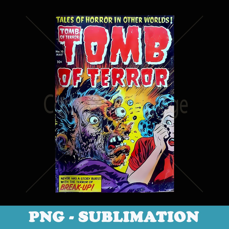 Vintage Tomb Terror Pulp Magazine Cool Halloween Costume - PNG Transparent Sublimation File