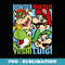 Super Mario Group Classic Shot Panels - Vintage Sublimation PNG Download
