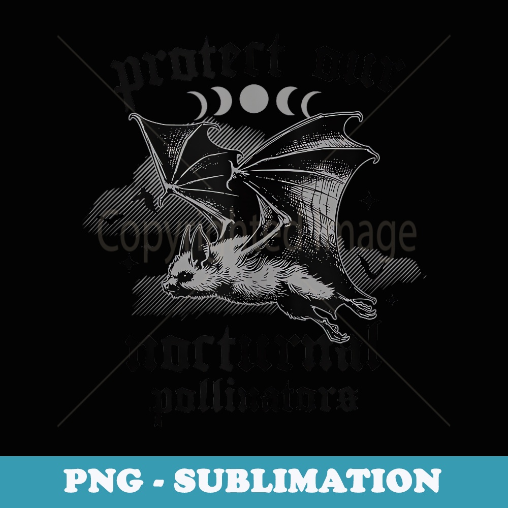 Protect Our Nocturnal Pollinators - Bat with Moon Halloween - Exclusive Sublimation Digital File