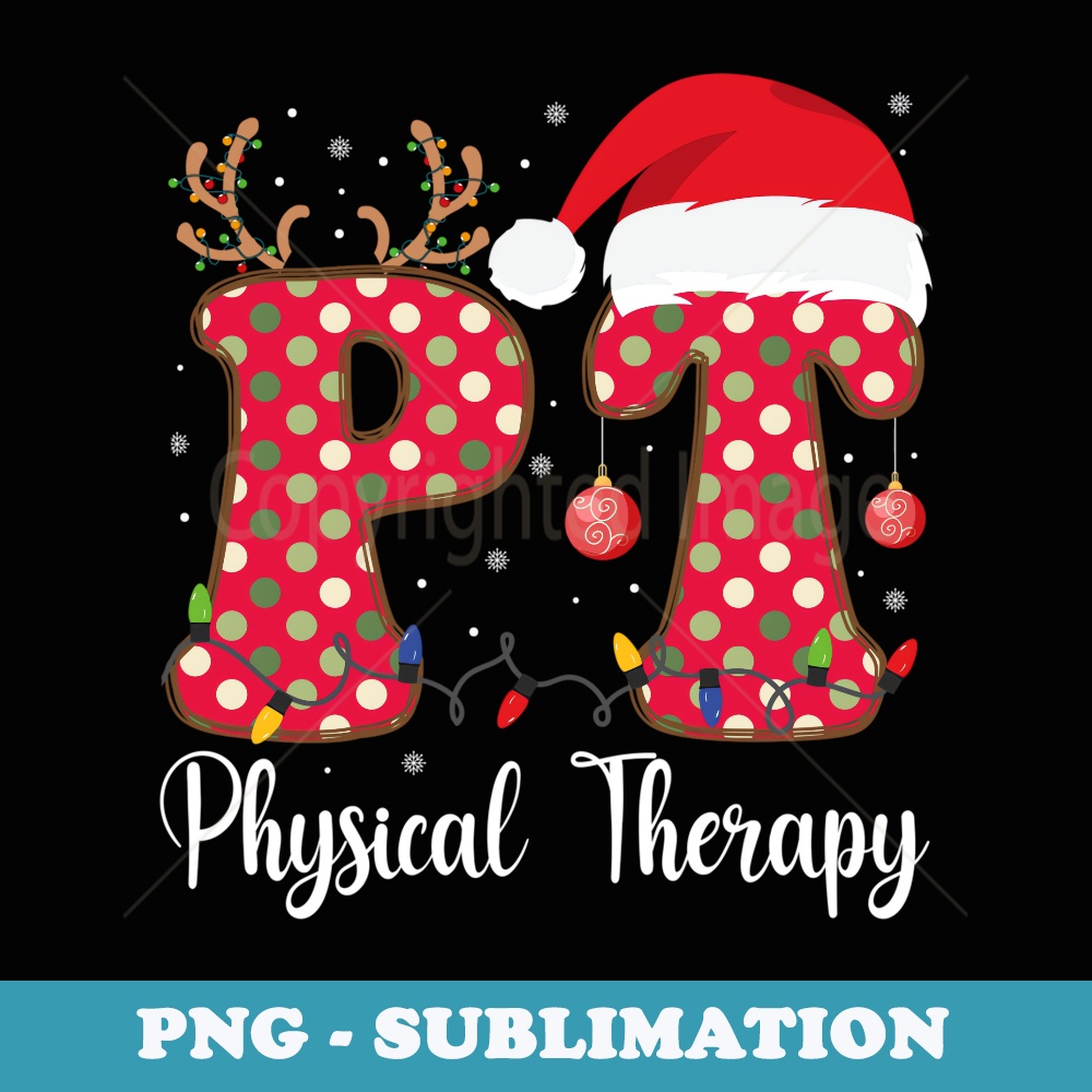 Physical Therapy Christmas Retro Groovy PT Therapist xmas - Modern Sublimation PNG File