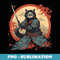 Japanese Art Cat Ninja Ukiyo-e Anime Samurai Cat - Aesthetic Sublimation Digital File