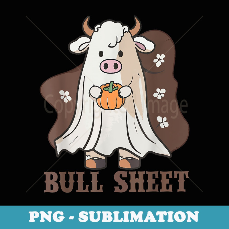 Vintage Bull Sheet Ghost Western Halloween - PNG Transparent Sublimation Design
