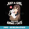 Just A Girl Who Loves Anime & Cats Cute s for n Girls - Retro PNG Sublimation Digital Download