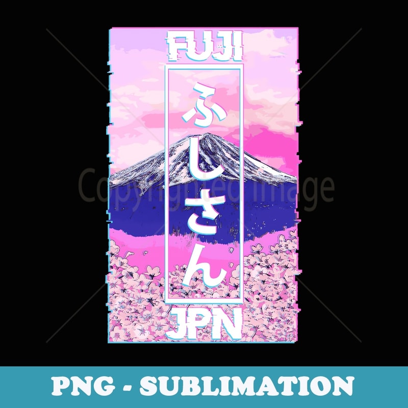 Mt Mount Fuji Japan Glitch Art Vaporwave Otaku Japanese Fan - PNG Transparent Sublimation Design