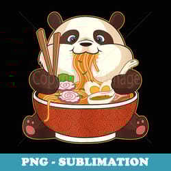 kawaii cute anime panda otaku japanese ramen noodles - png sublimation digital download