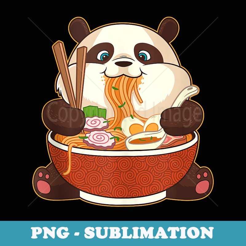 Kawaii Cute Anime Panda Otaku Japanese Ramen Noodles - PNG Sublimation Digital Download