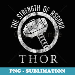 marvel thor the strength of asgard hammer stamp - decorative sublimation png file