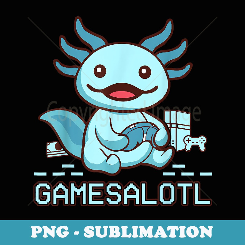 Gamesolotl Blue Axolotl Plushie Salamanders Boys Youth - PNG Transparent Sublimation File