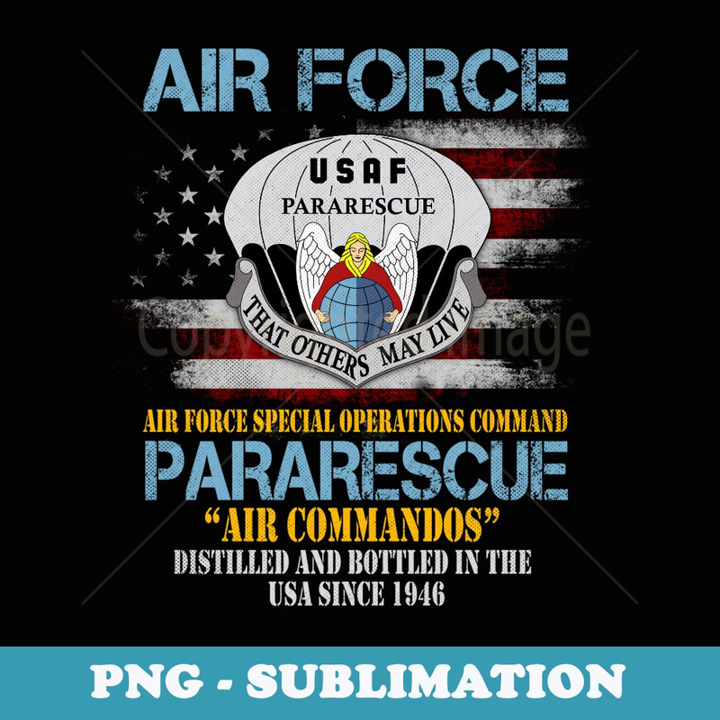 US Air Force Pararescue Veteran Vintage US Flag Veterans Day - Premium Sublimation Digital Download