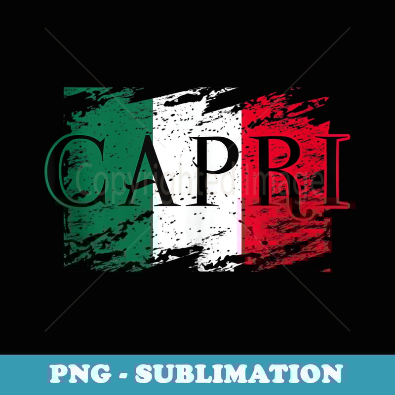 Italia Italian Flag I Vintage Capri Italy - Exclusive PNG Sublimation Download