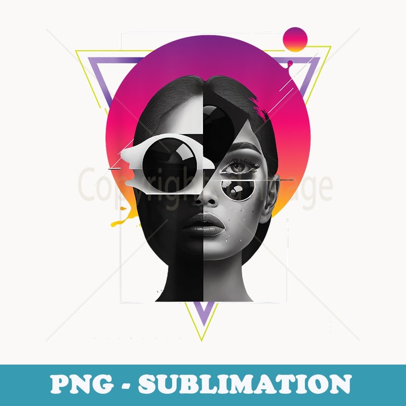 Japanese Anime & Manga Waifu Futuristic Cyber Girl Punk - Aesthetic Sublimation Digital File