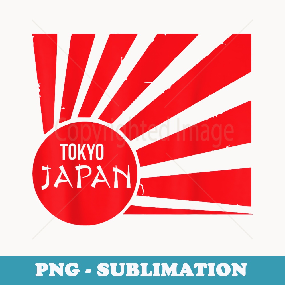Red Tokyo Japan Sun Rising Japanese Icon Souvenir - Retro PNG Sublimation Digital Download